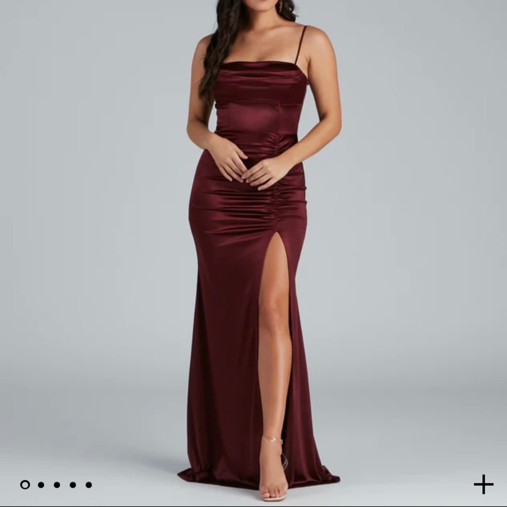 Nemi Formal High Slit Ruched Dress